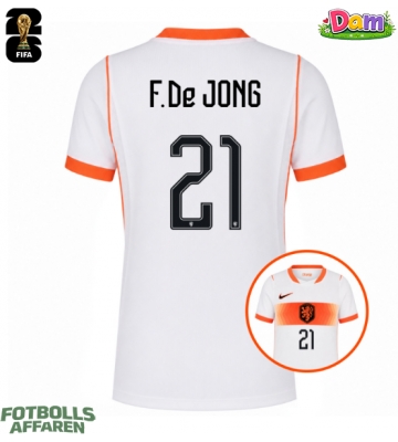 Nederländerna Frenkie de Jong #21 Bortatröja Kvinnor VM 2026 Kortärmad